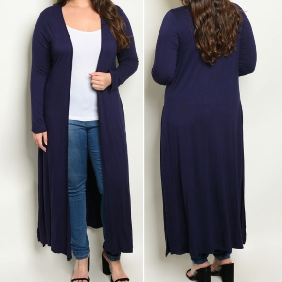 Last 1! NAVY DUSTER / CARDIGAN - Picture 2 of 6